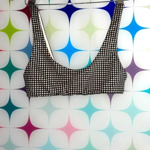 LA HEARTS GINGHAM SHELF TANK SWIM TOP BLACK AND WHITE SIZE SMALL - Picture 1 of 7